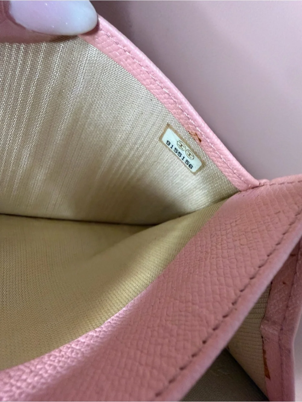 CHANEL Vintage Pink Leather Button Flap Long Wallet Organizer 9-Series